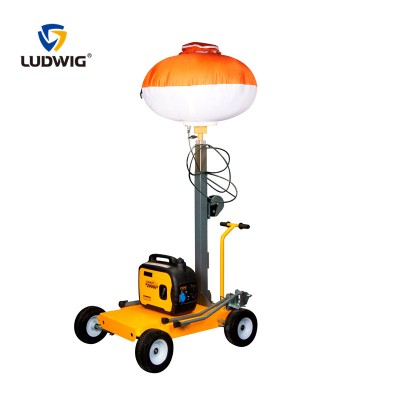 Portable LED balloon lamp light tower by hand push